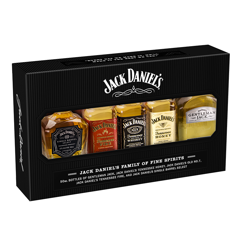 Jack Daniel's Family Pack Gentleman Jack 50ml/Honey 50ml/Black 50ml/Fire 50ml/Single Barrel 50ml