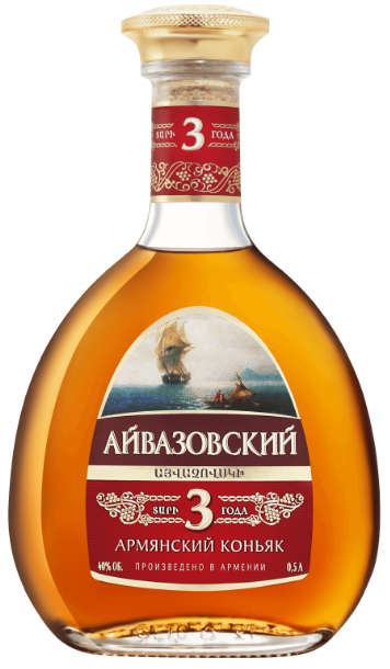 Aivazovsky 3* brendijs 40% 0.5L