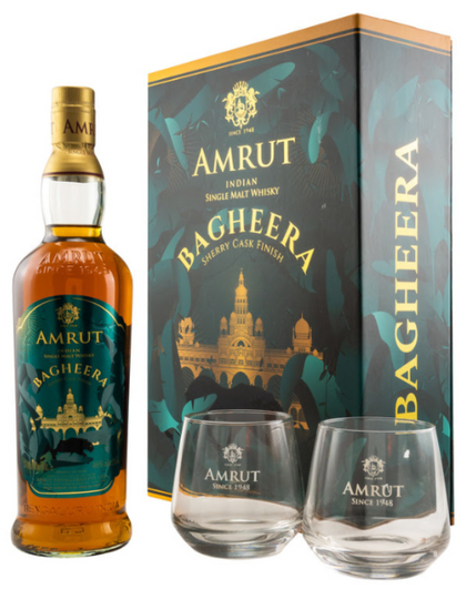 AMRUT Bagheera Coffret 2 verres 46% 0.7l
