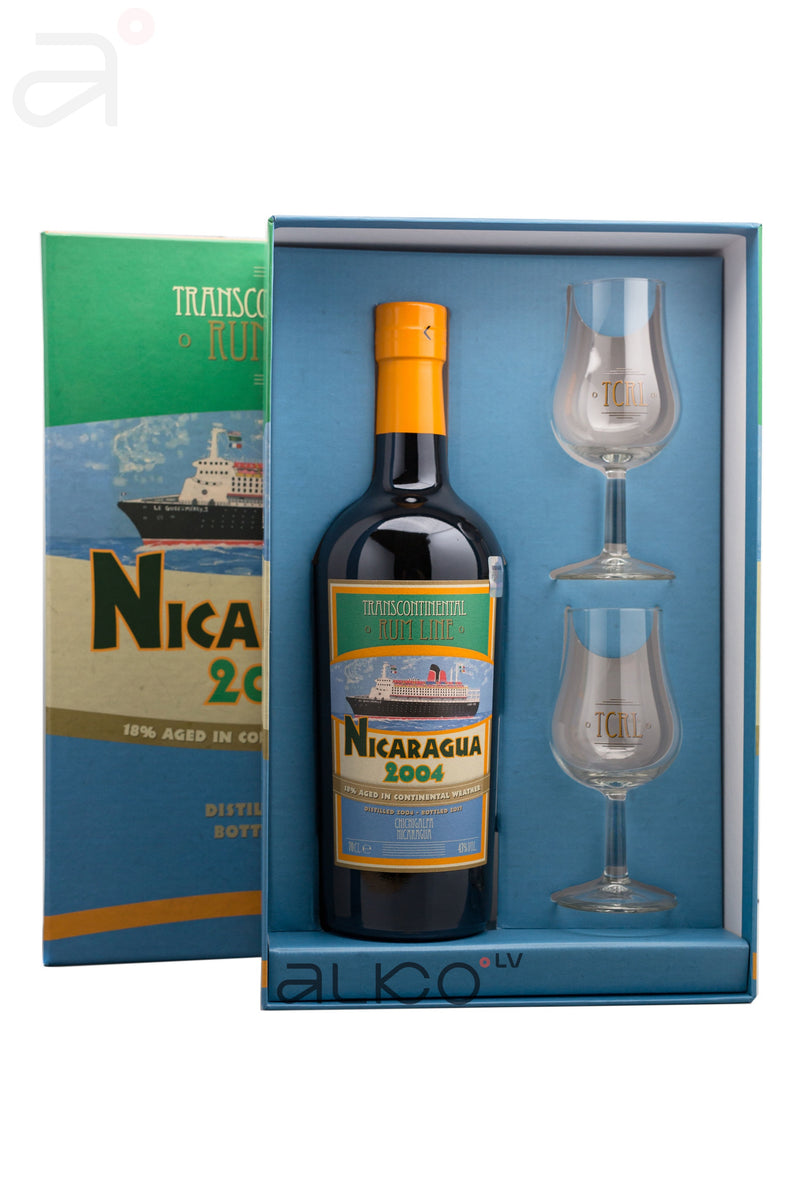 NICARAGUA 2004 Coffret 2 Verres TCRL 43% 0.7L