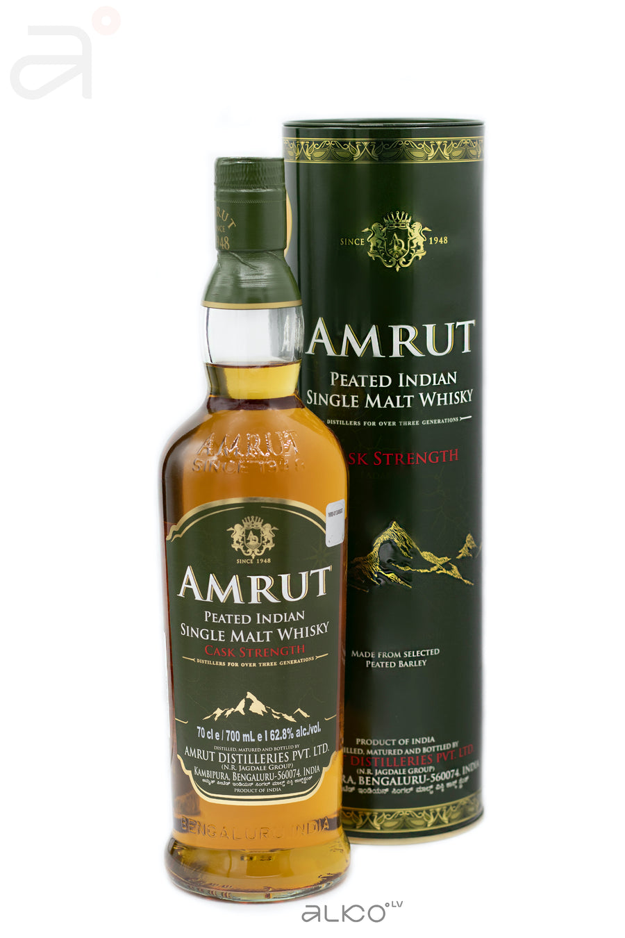 Amrut Peated Cask Strength Of 62.8% 0.7L