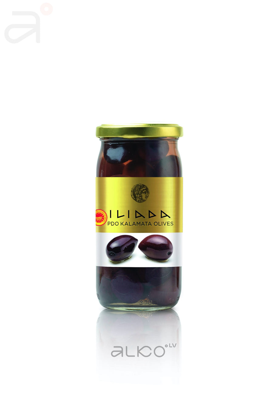 Kalamata olives with pits 370g/215g ILIADA